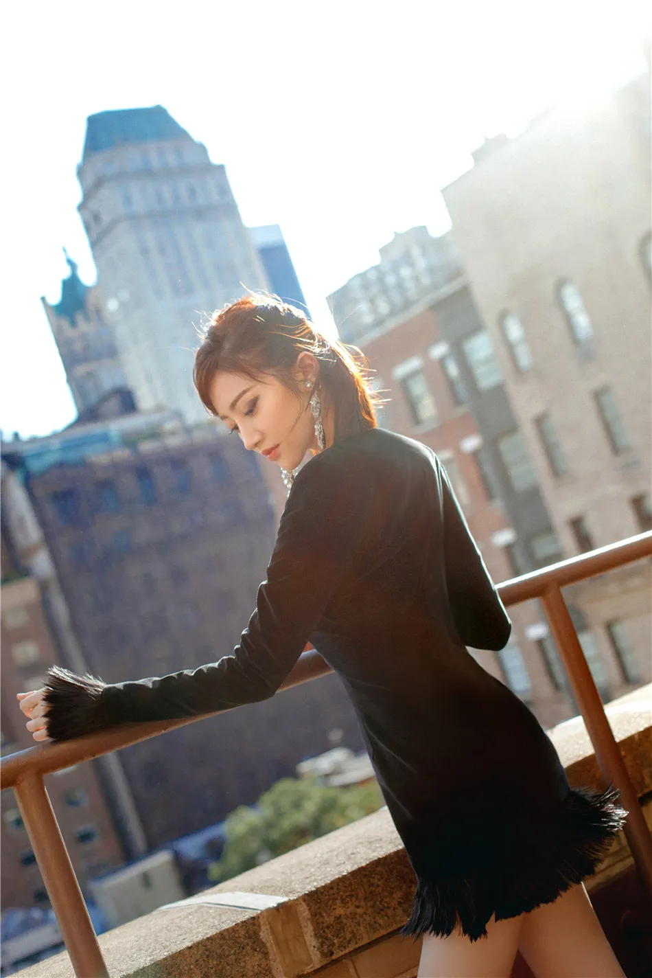 景甜亮相纽约时装周