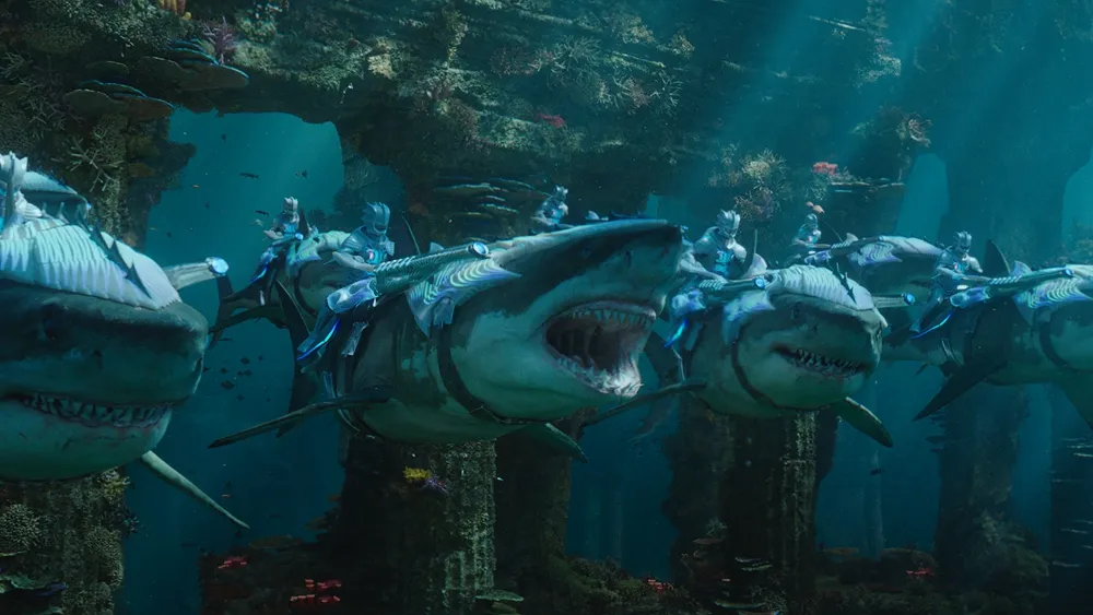 Image caption undersea soldiers ride beasts to the scene