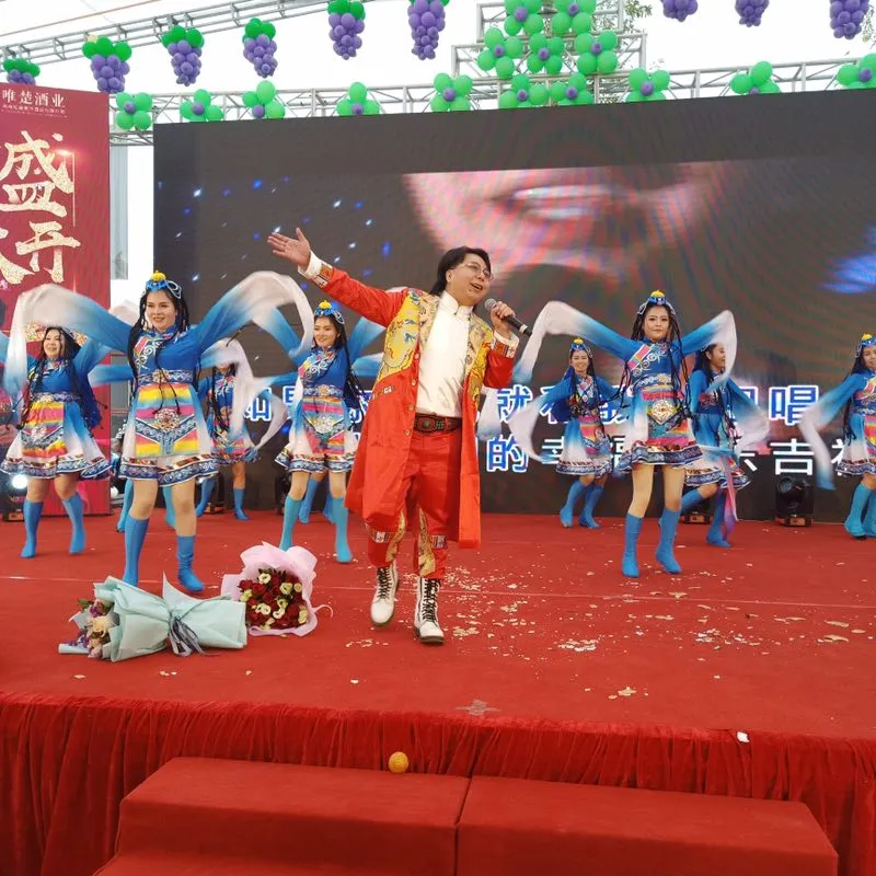 索南扎西湖南芷江参加精准扶贫唯楚酒业献唱经典歌曲 (3).jpg