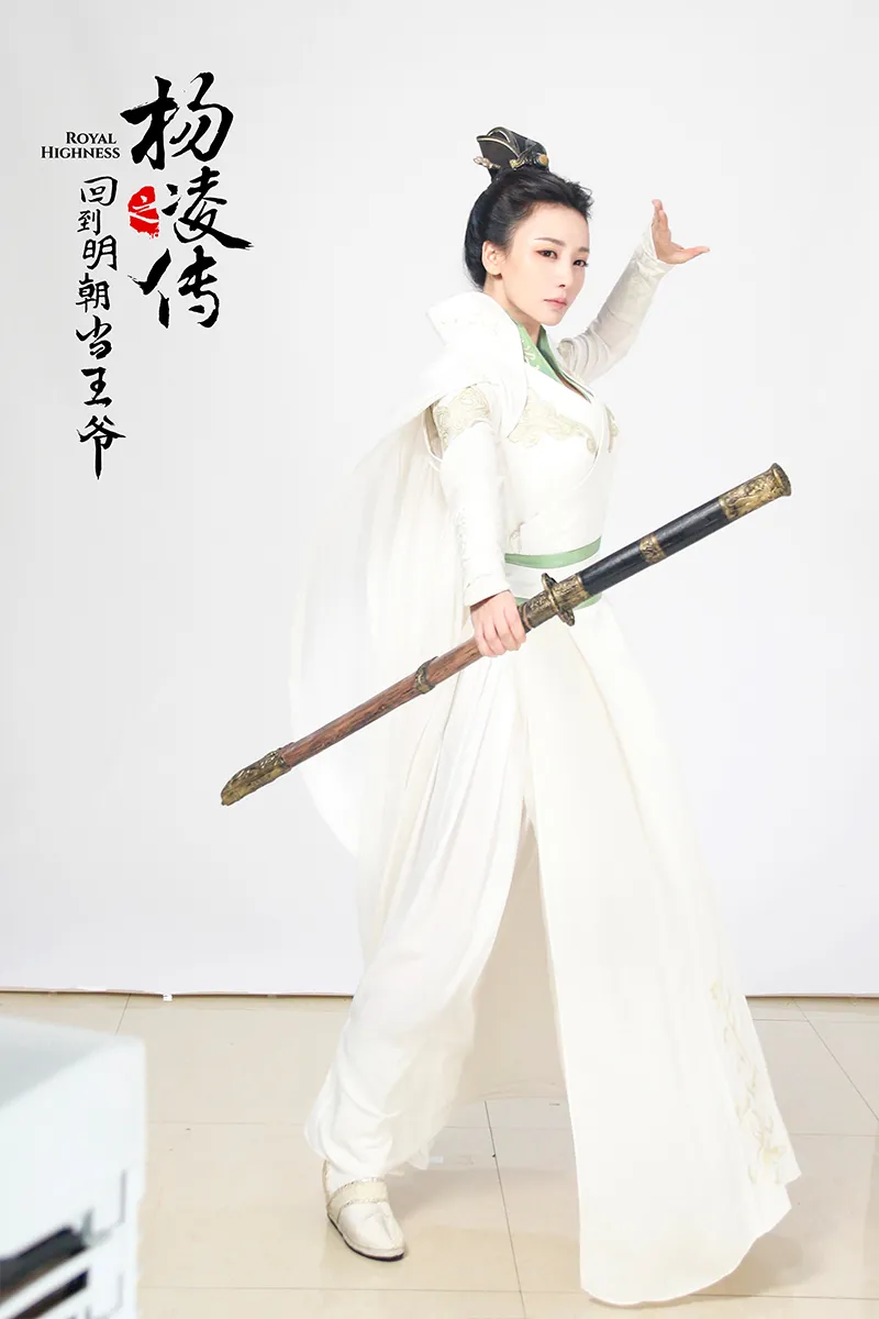 White knight with sword in the wind. JPG