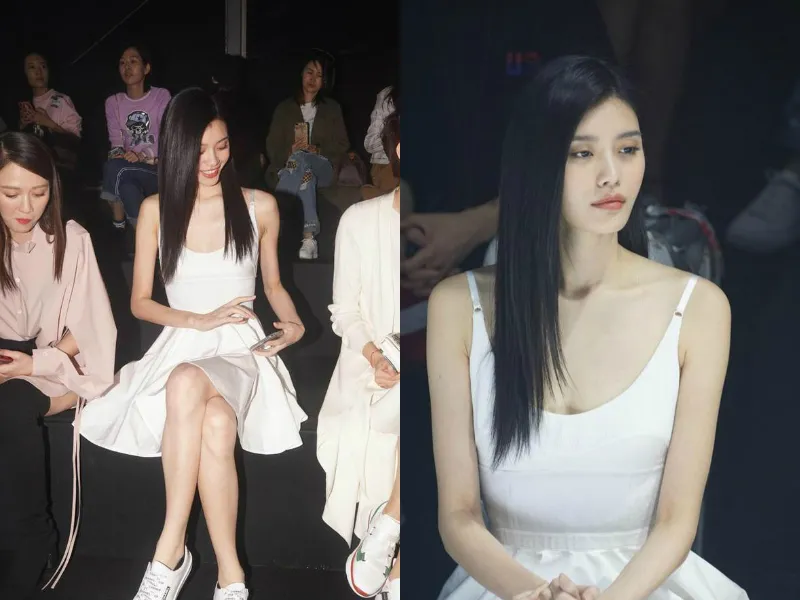 2. Ming Xi white low-cut halter dress with a fresh girl feel. JPG